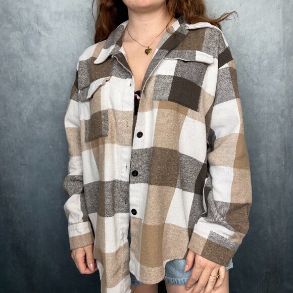 Automet‎ Brown Fall Flannel Size Large - Picture 1 of 6